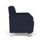 Lesro Siena Lounge Reception Wide Guest Chair w/ Front Casters, Brushed Steel Back Legs, OH Navy Uph SN1201 - alternate 2